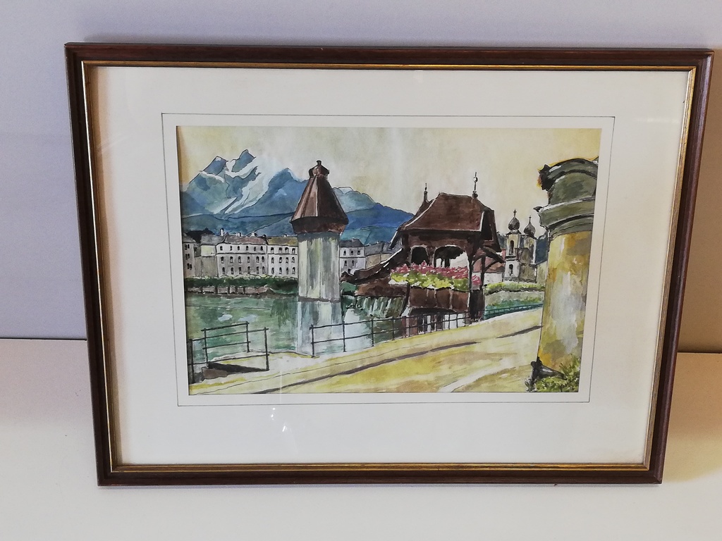 Aquarell - Kapellbrücke in Luzern