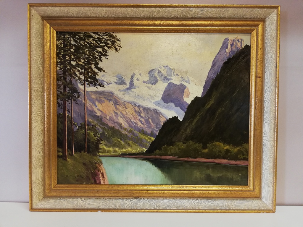 E.F.Moser - Berglandschaft mit Gewässer