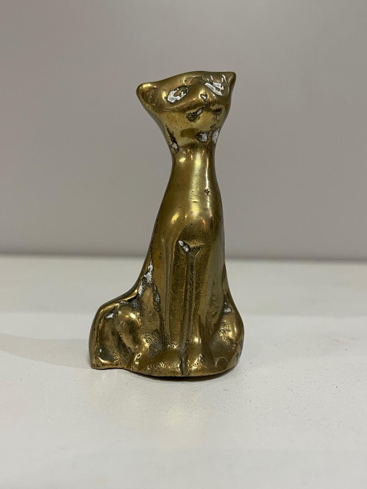 Kleine Katze -  Bronzestatuette